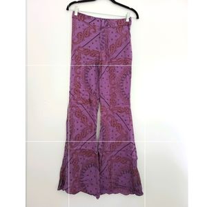 Zara Paisley Print Wide Flare Pants